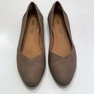 Toms Julie Toms Taupe TOMS Suede Flats Taupe Tan Julie Desert Slip
